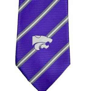 Kansas State Wildcats Necktie Mens Purple Gray Striped K-State College Neck Tie
